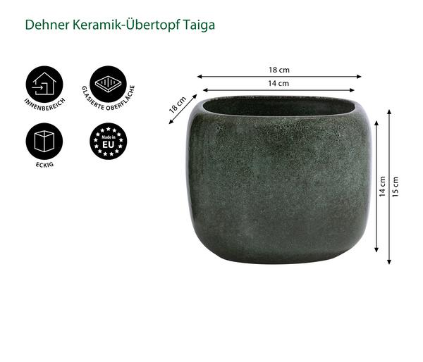Dehner Keramik-Übertopf Taiga, quadratisch