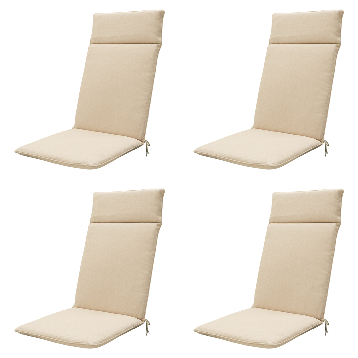 Madison Beige canvas eco+ Tuinstoelkussen - Set van 4