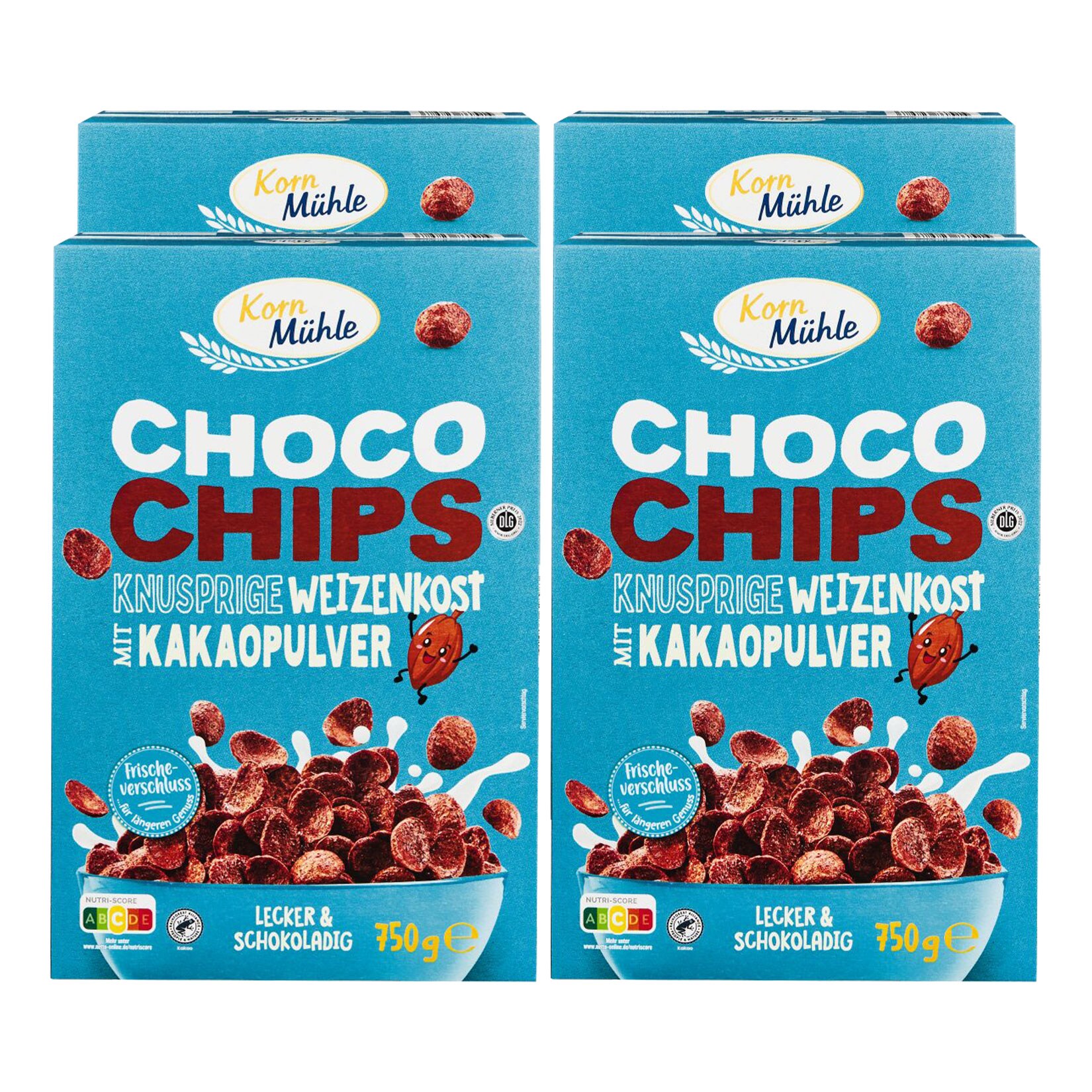 Kornmühle Schoko Chips 750 g, 4er Pack