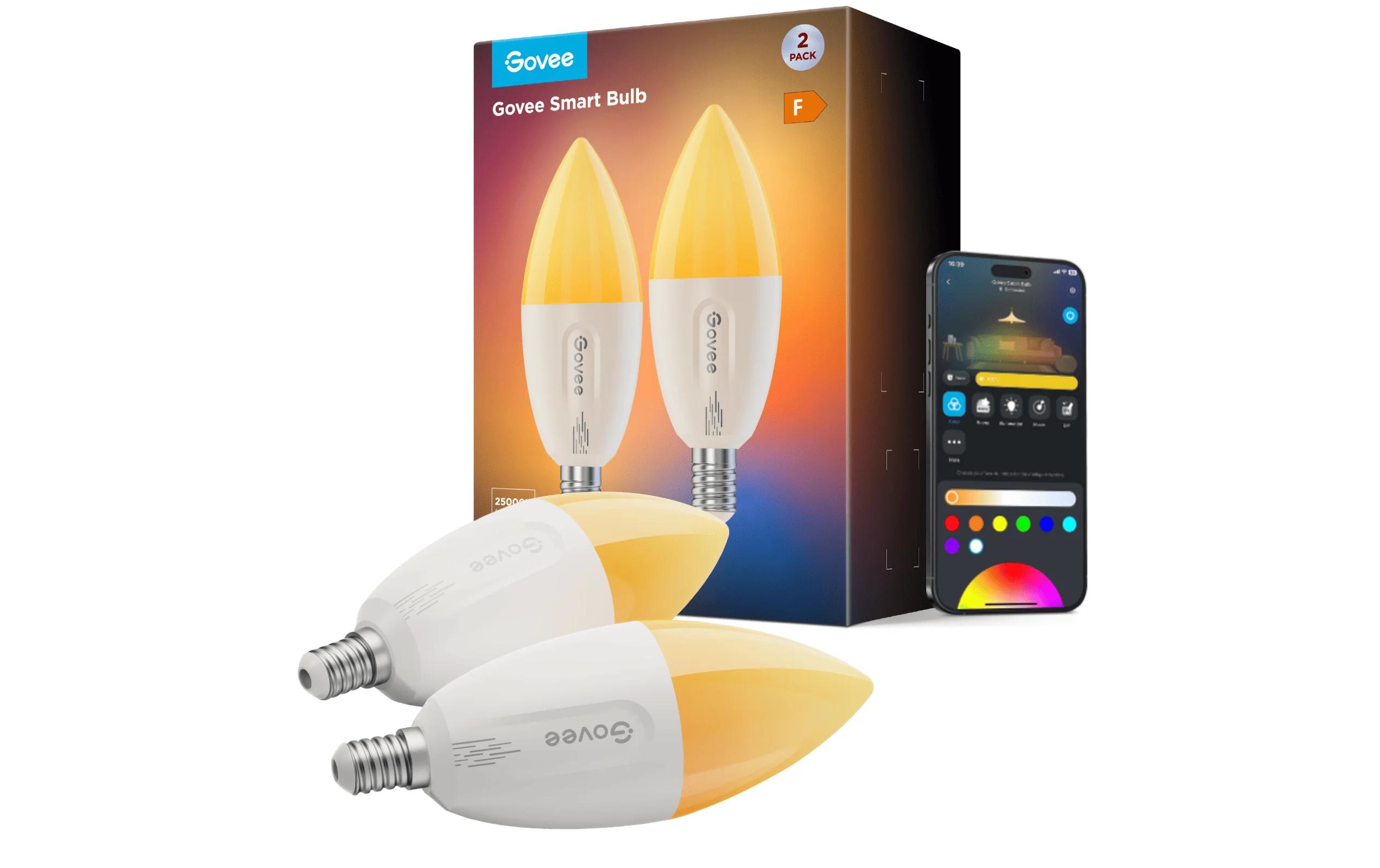 Smart Light Bulb E14, RGBWW, CRI>80, Wifi, BTDimmbare LED-Glühbirnen