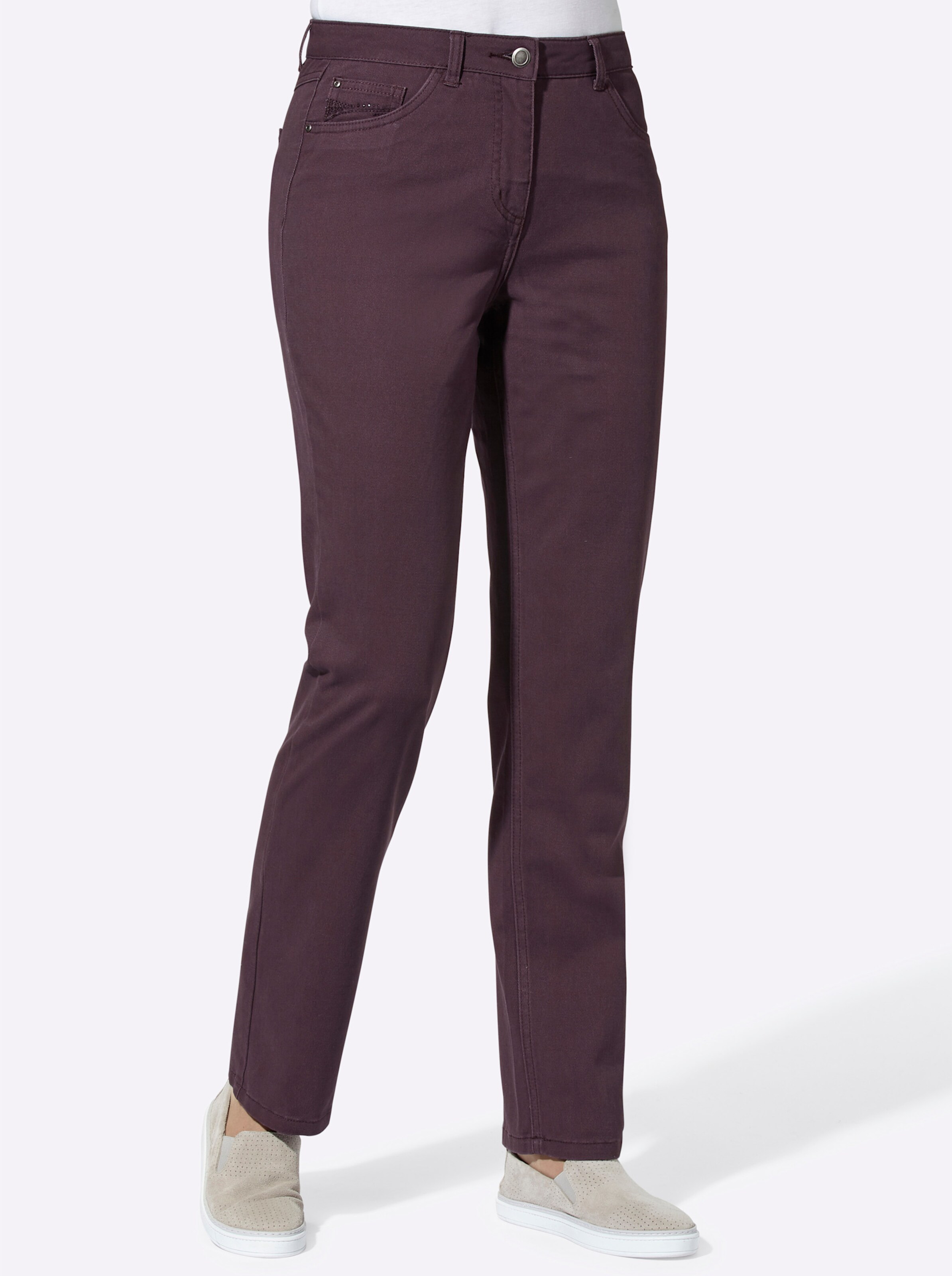 5-Pocket-Jeans in aubergine