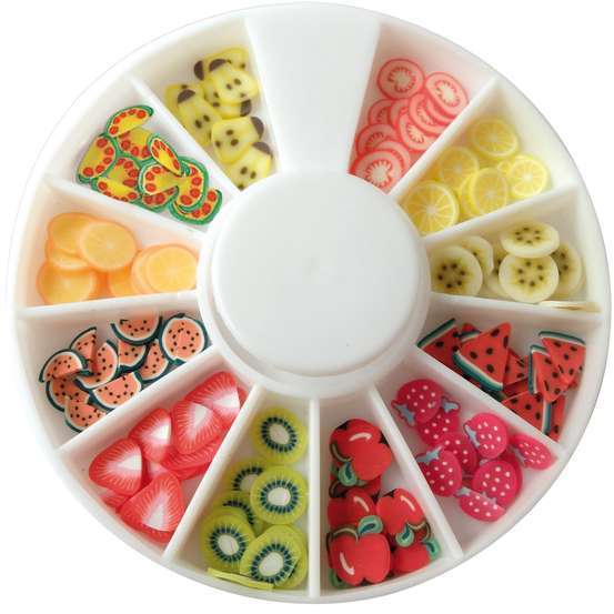 Tranches de mini canes fruits Assortiment 12 modèles