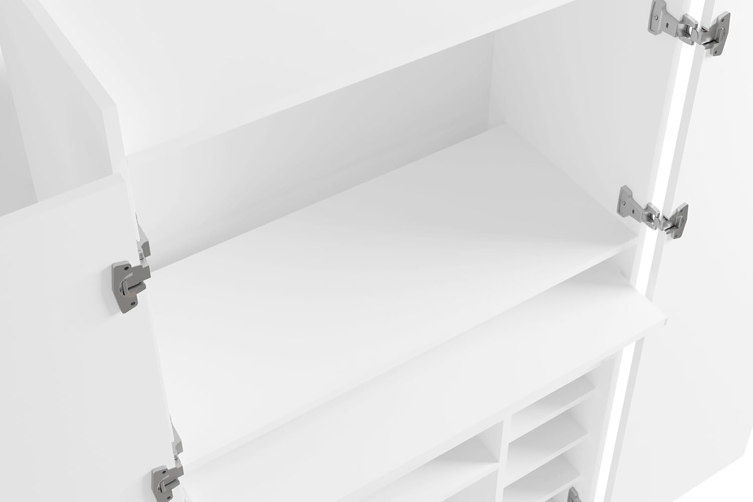 byLIVING Sekretär Janne/Sekretär matt weiß/Office-Schrank mit 2 Türen/platzsparend/Grifflos/B 80, H 141, T 40 cm
