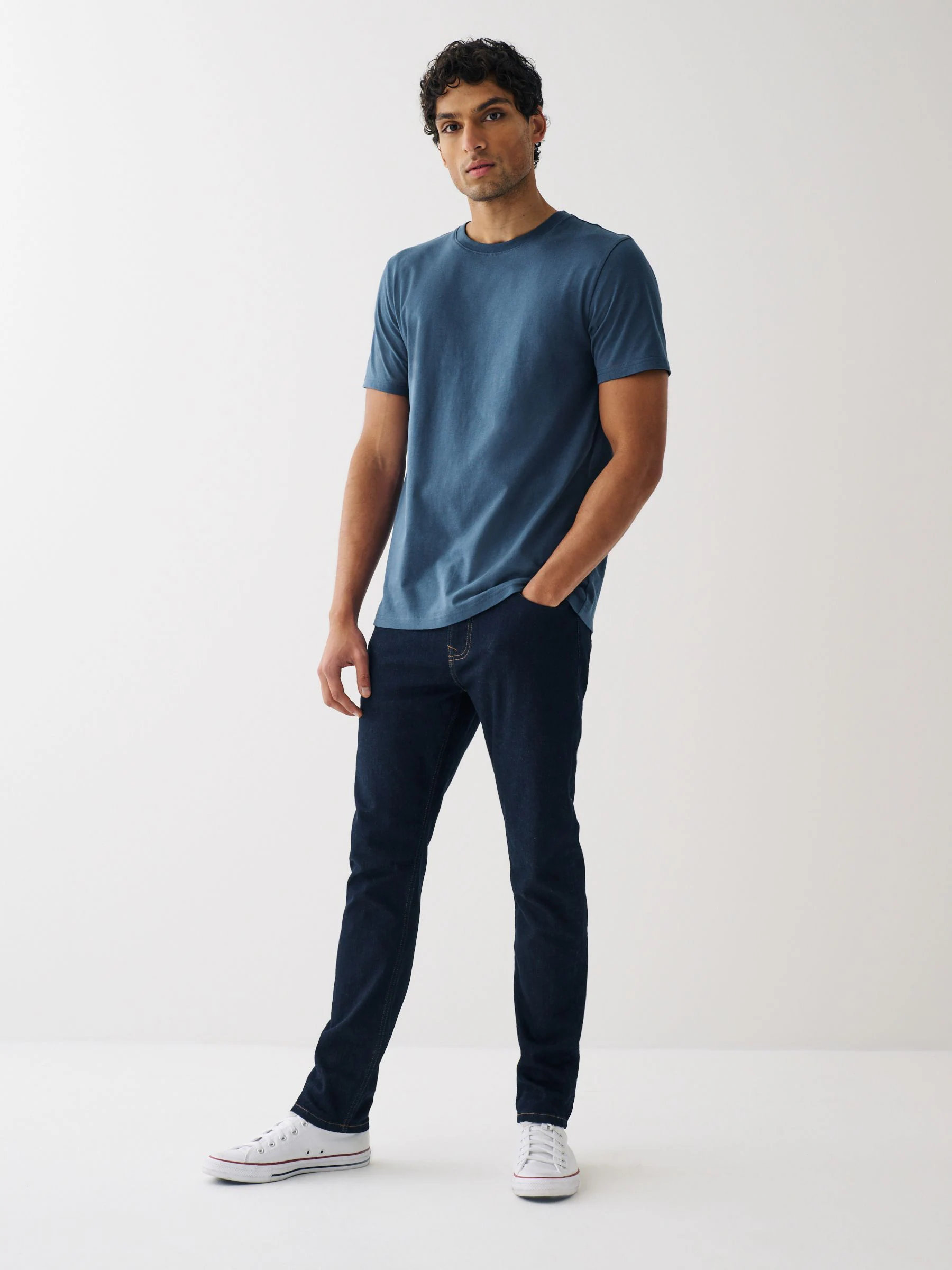 Zwart/leisteen/grijs gemêleerd/wit/marineblauw/blauw - Normale Pasvorm - Essential katoenen T-shirts verpakking van 6