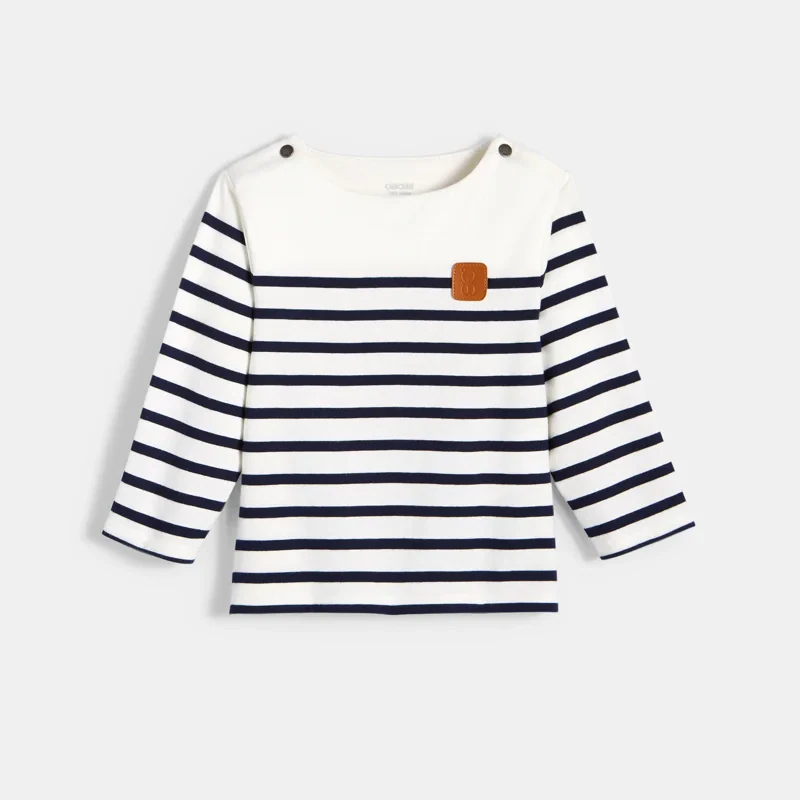 T-shirt marinière bleu bébé garçon Bleu