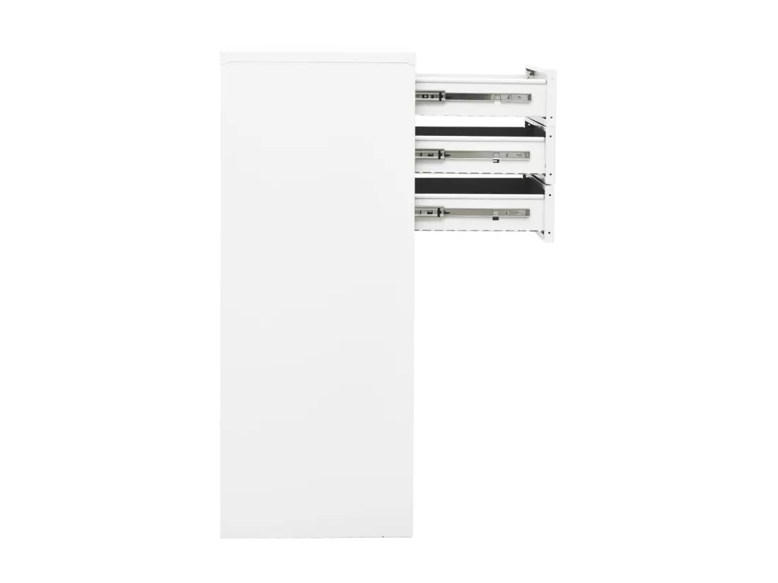 Armoire de bureau Blanc 90x40x102 Acier 2