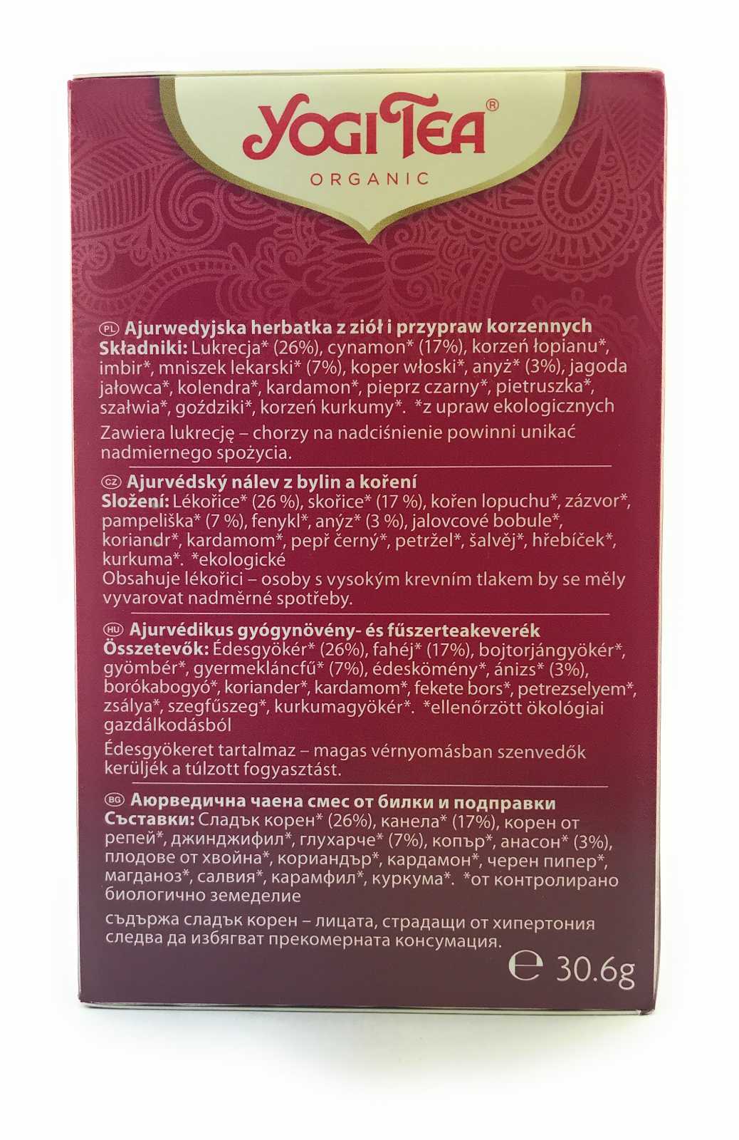 Chá Yogi Tea Rooibos Baunilha Hora de Dormir, 17 sachês