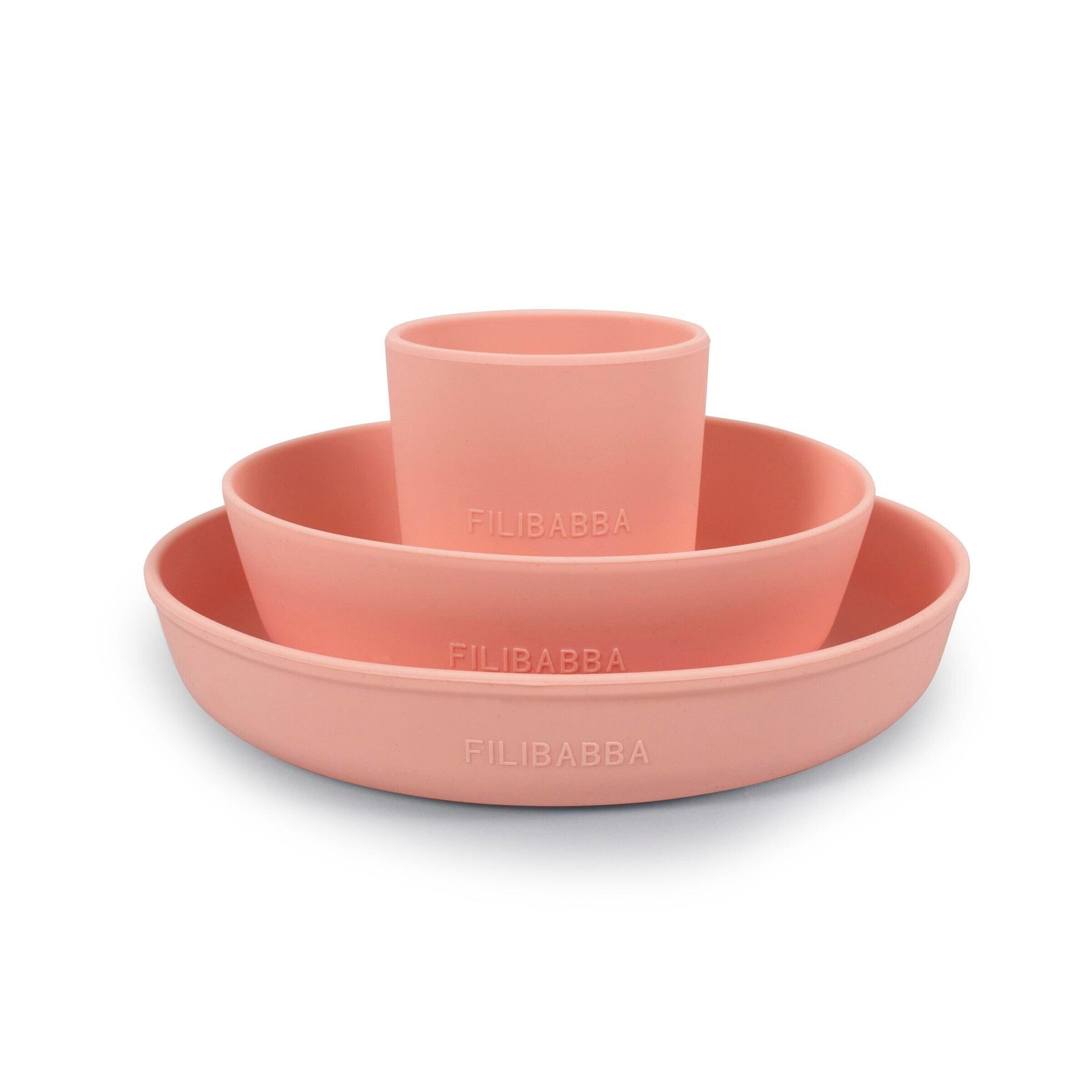 FILIBABBA Silikongeschirrset - Peach