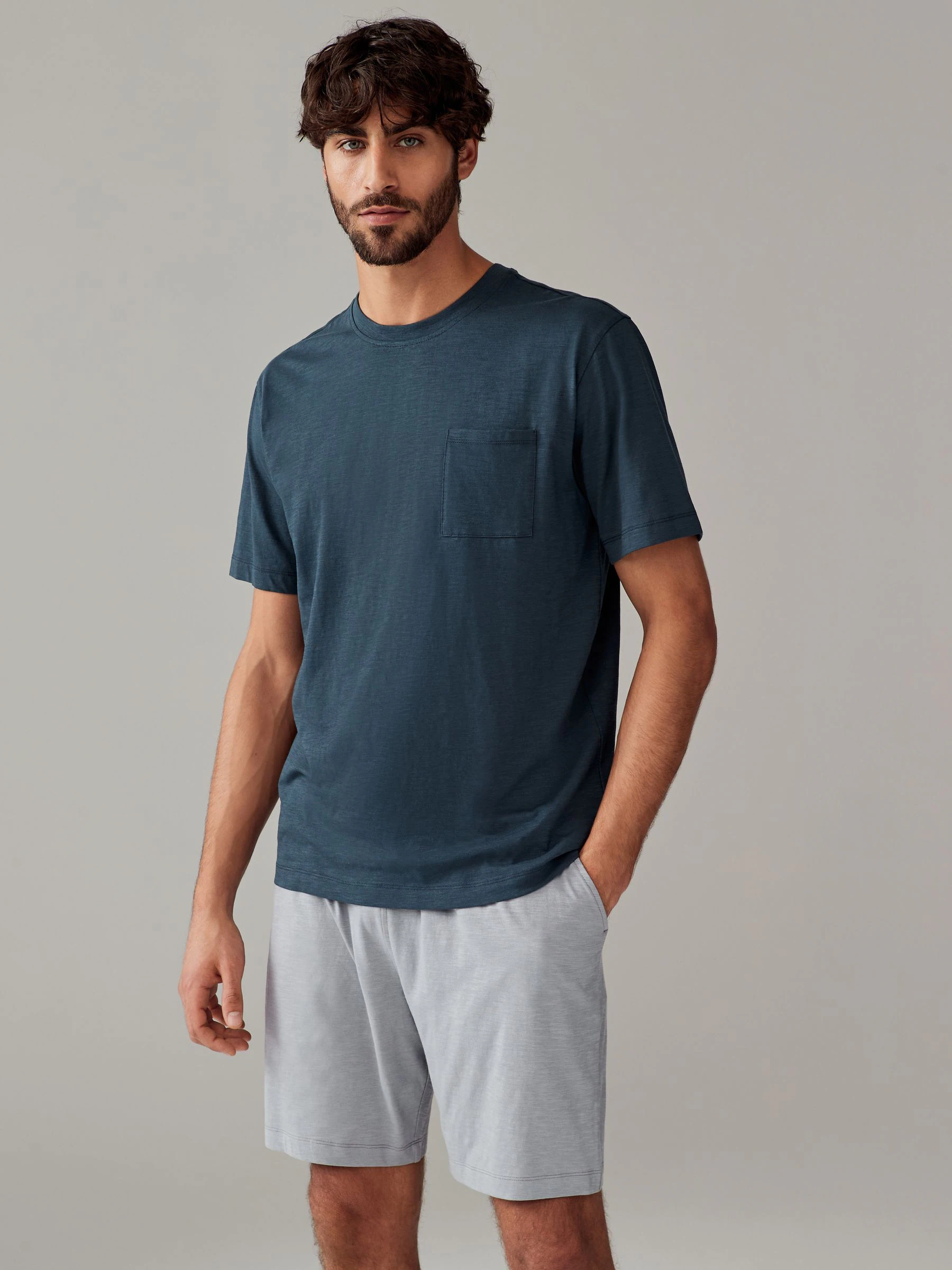 Blauw/paars - Korte jersey pyjama's verpakking van 2