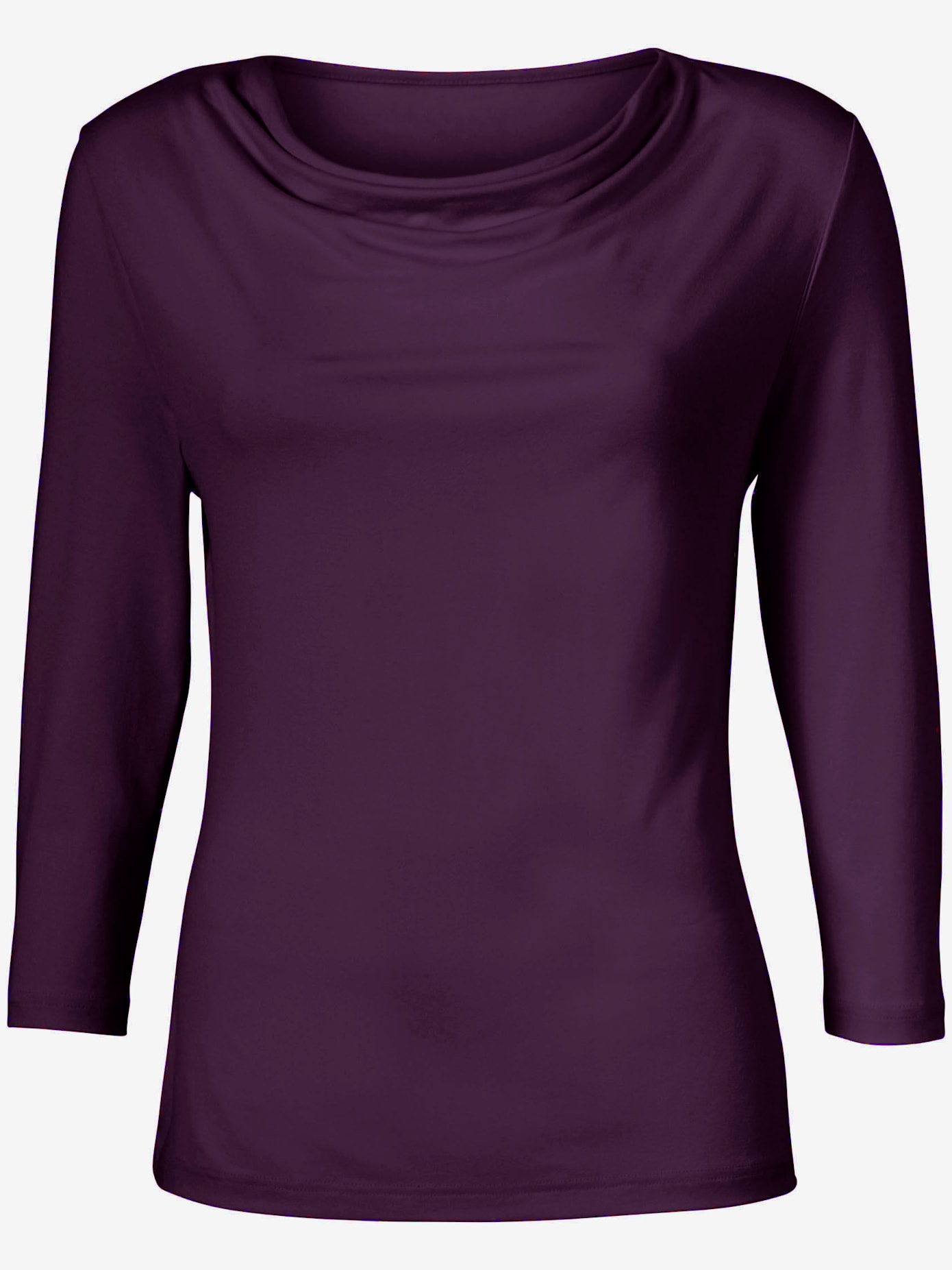 T-shirt femme souple col bénitier manches 3/4