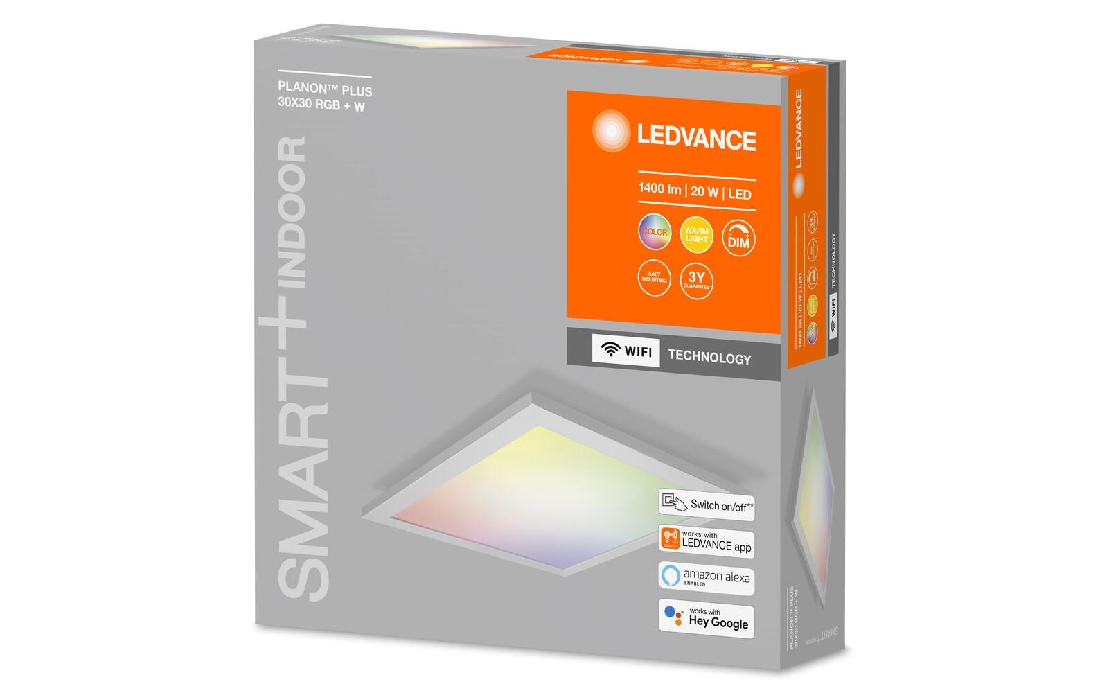 LED-Panel SMART+ WiFi Planon Plus, 30 x 30 cm, 20W, RGBWPanelleuchten mit WiFi-Technologie