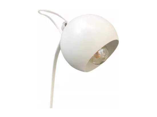 Lampadaire 126 cm fin en métal blanc et abat-jour rond - PIXAR 8488