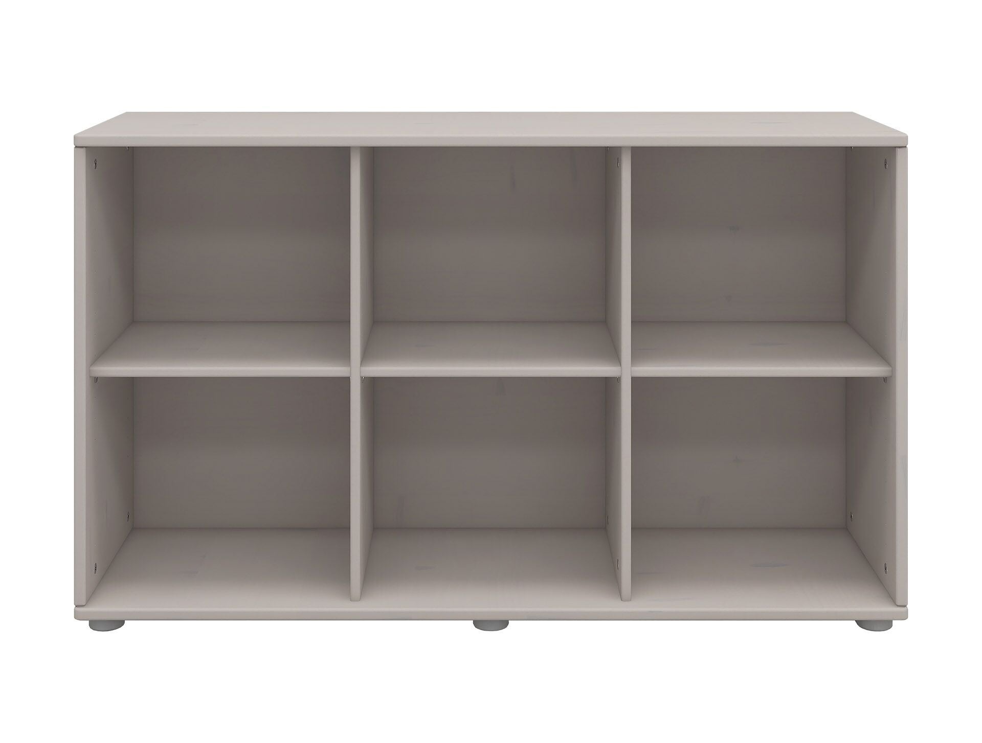 CLASSIC Regal 6 Fächer grau - Grau / B: 123.9 cm x T: 35.2 cm x H: 74.5 cm