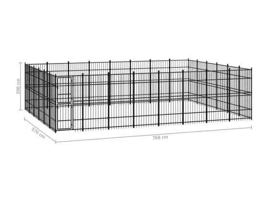 Chenil cage enclos pac noire 768 x 576 x 200 cm 02_0041849