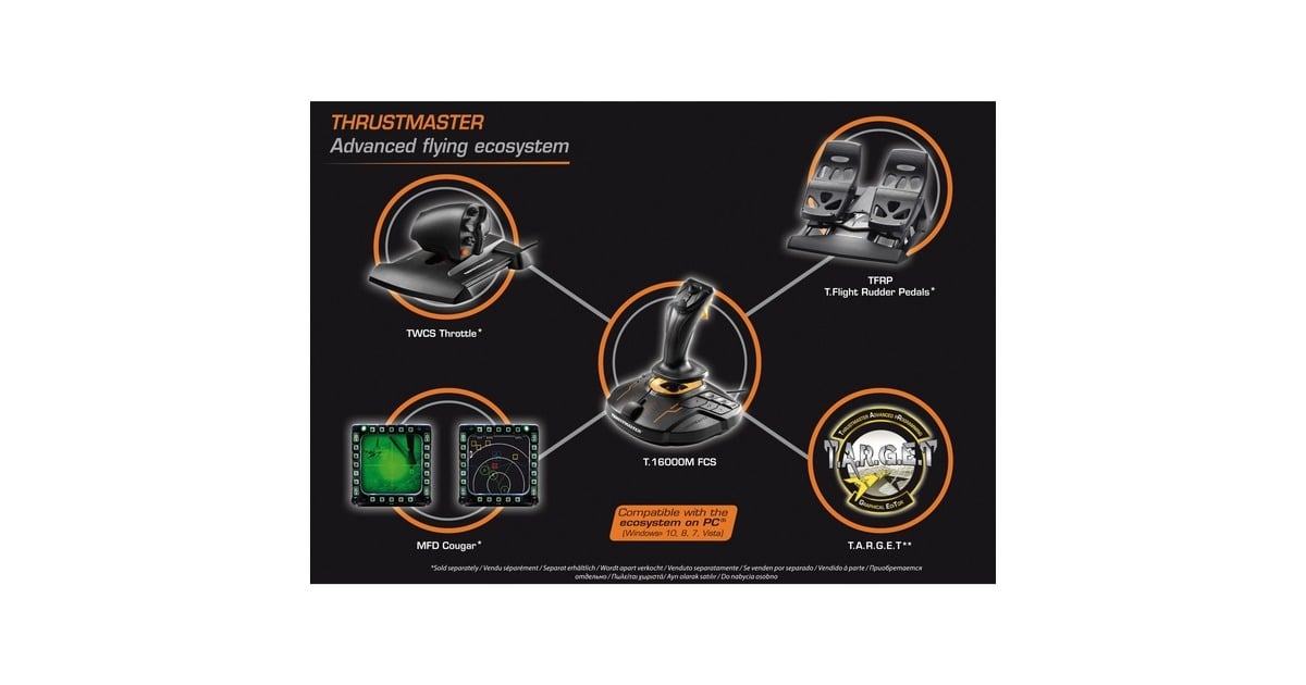 ThrustmasterT.16000M FCS joystick  (Zwart/oranje, Pc)