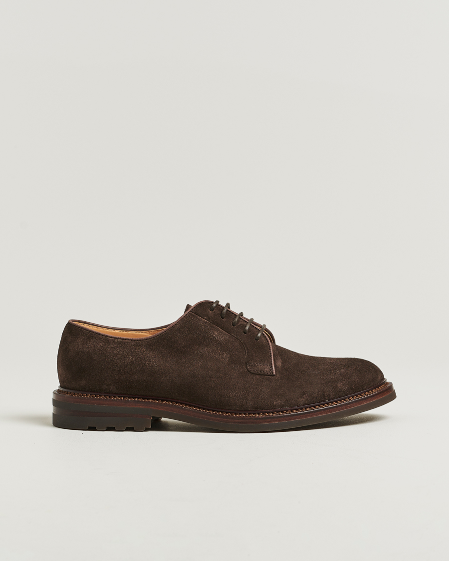 Brunello Cucinelli Plain Toe Derby Dark Brown Suede