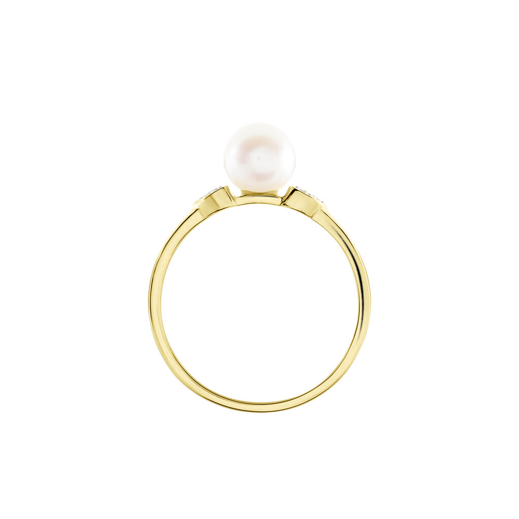 Bague Andromaque Or Jaune Perle De Culture Oxyde