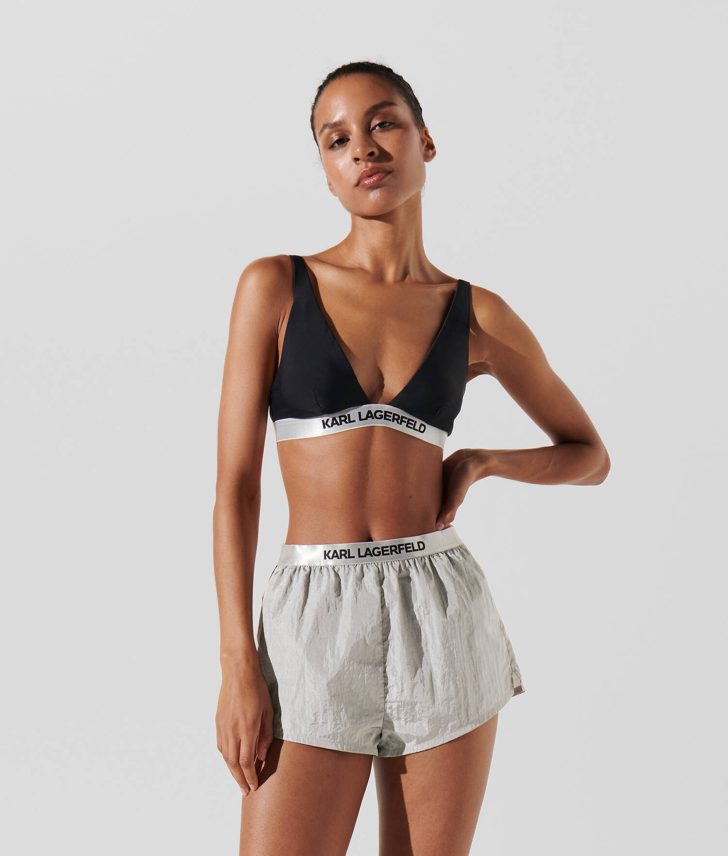 SHORT DE PLAGE TAILLE HAUTE AVEC LOGO KARL