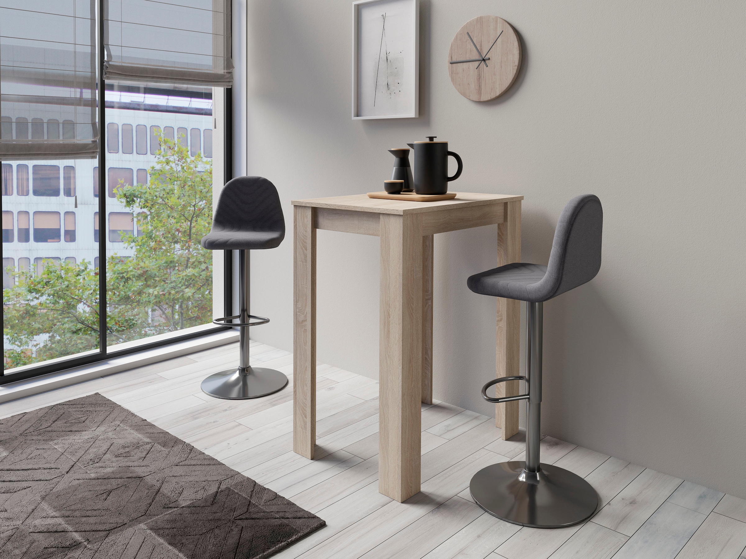 byLIVING Barhocker »Casino 01« Set, 2 Stk. tlg. drehbar mit Höhenverstellung, Bezug in Webstoff, Metall-Gestell