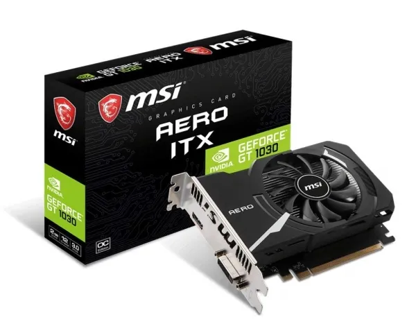 MSI GT 1030 AERO ITX 2GD4 OC - Grafikkort - GF GT 1030 - 2 GB DDR4 - PCIe 3.0 x4 - DVI, HDMI