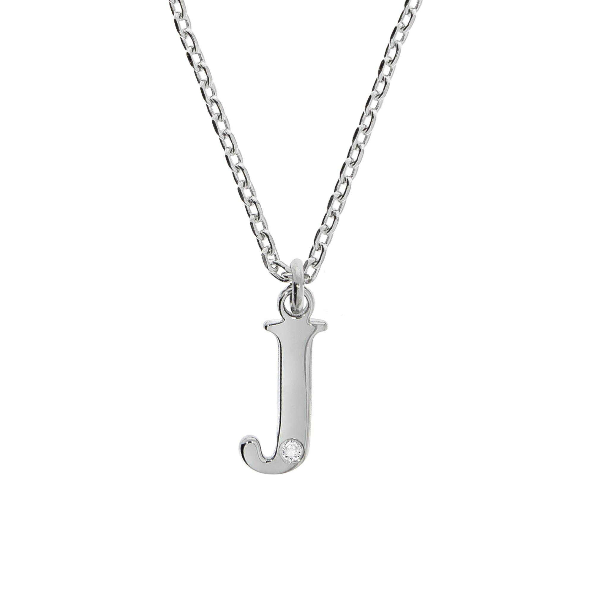 Diamonds by Ellen K. Halskette Silber 925 mit 1x Diamant 0,008ct. Buchstabe J