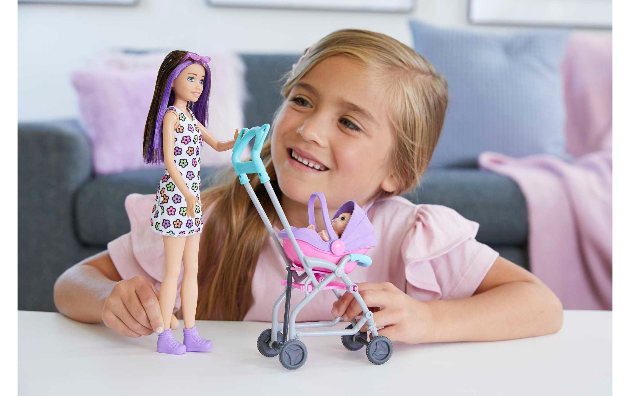 Spielset Skipper Babysitters Inc. PuppeSkipper-Set mit Kinderwagen, Baby und Zubehör