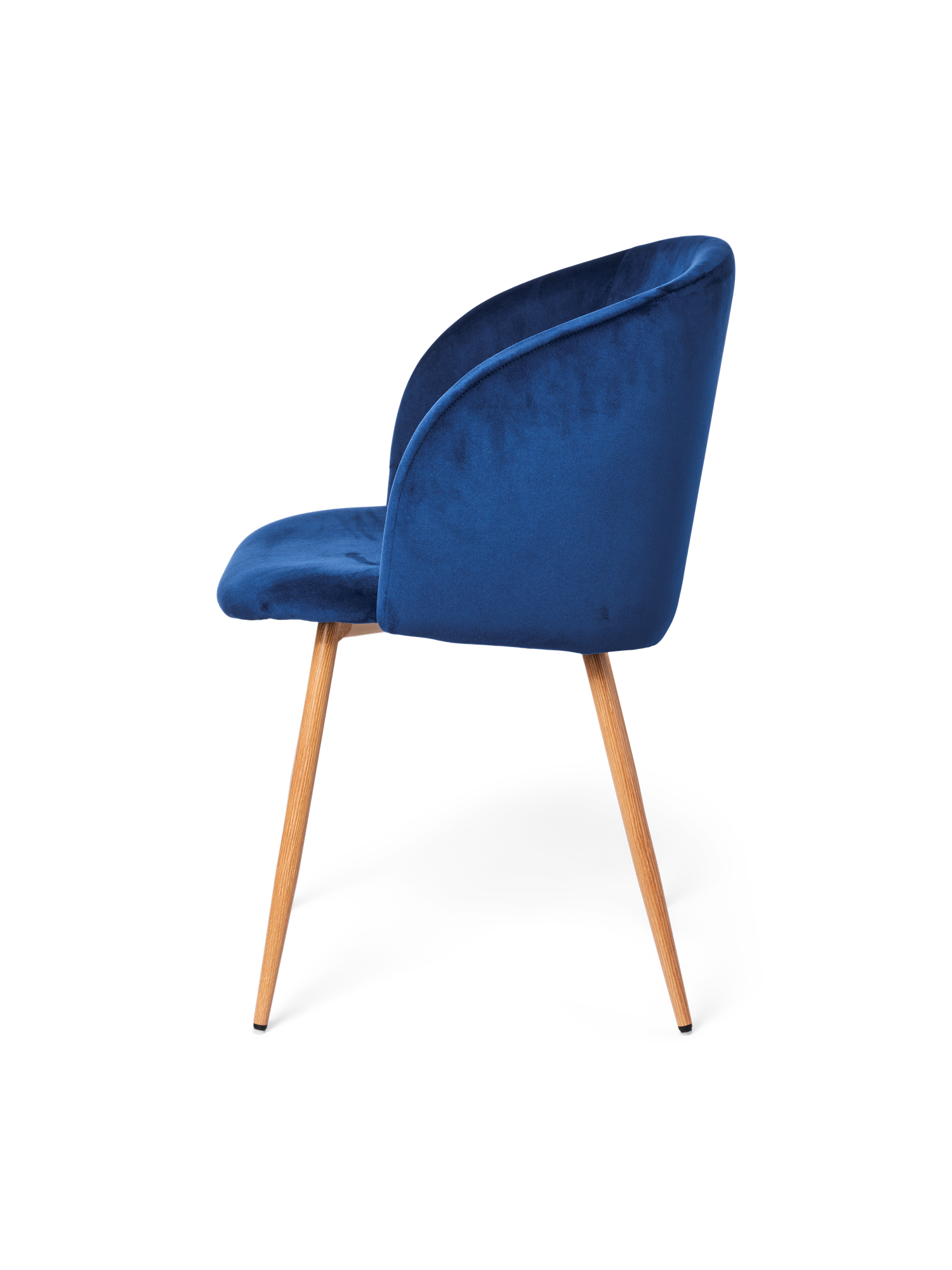 Velourstol | Polyester/poppeltræ/jern. 54 x 47 x 81 cm. | Navy