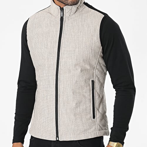 Veste Zippée Sans Manches 2000 Beige Chiné