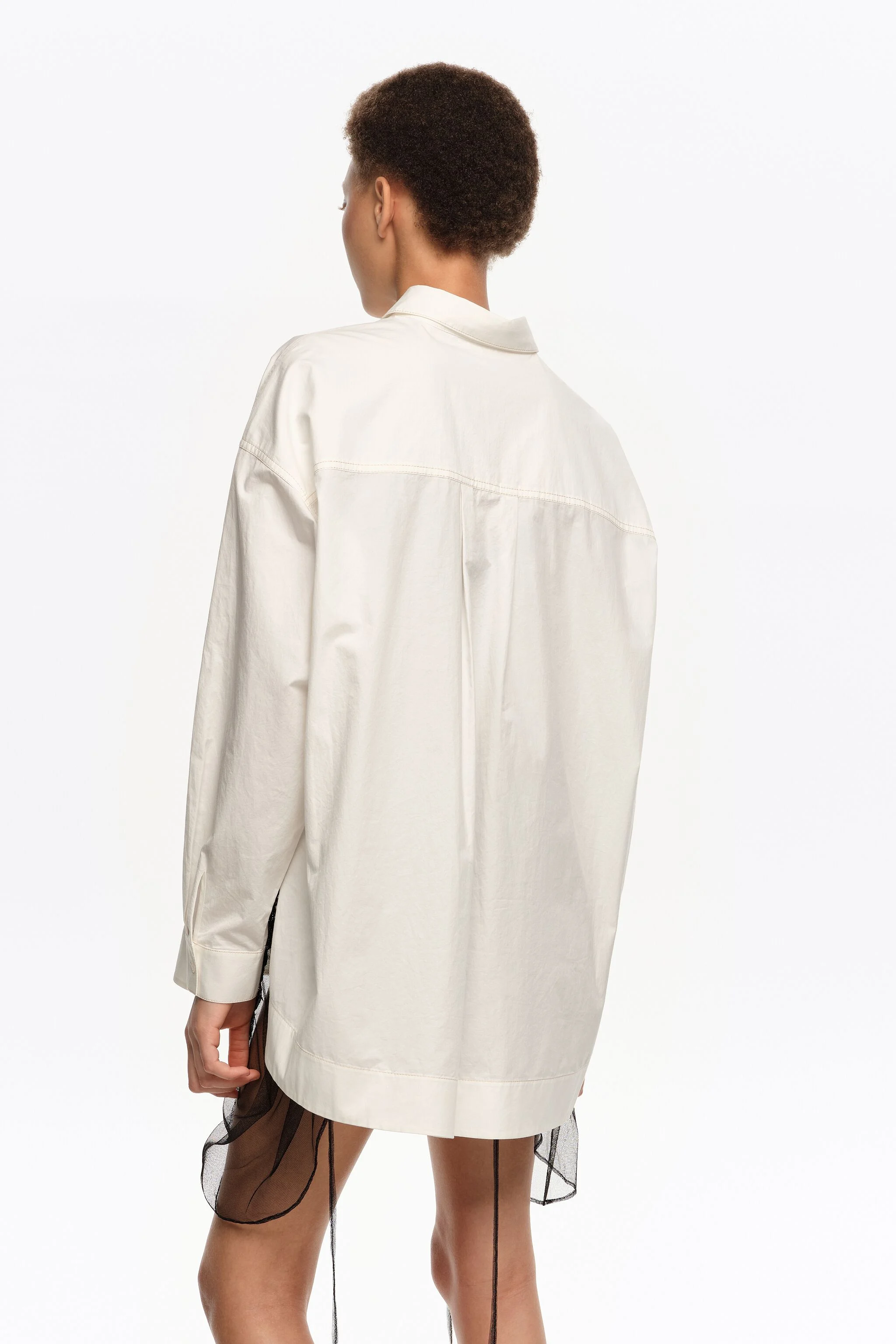 Camisa de algodão cor marfim