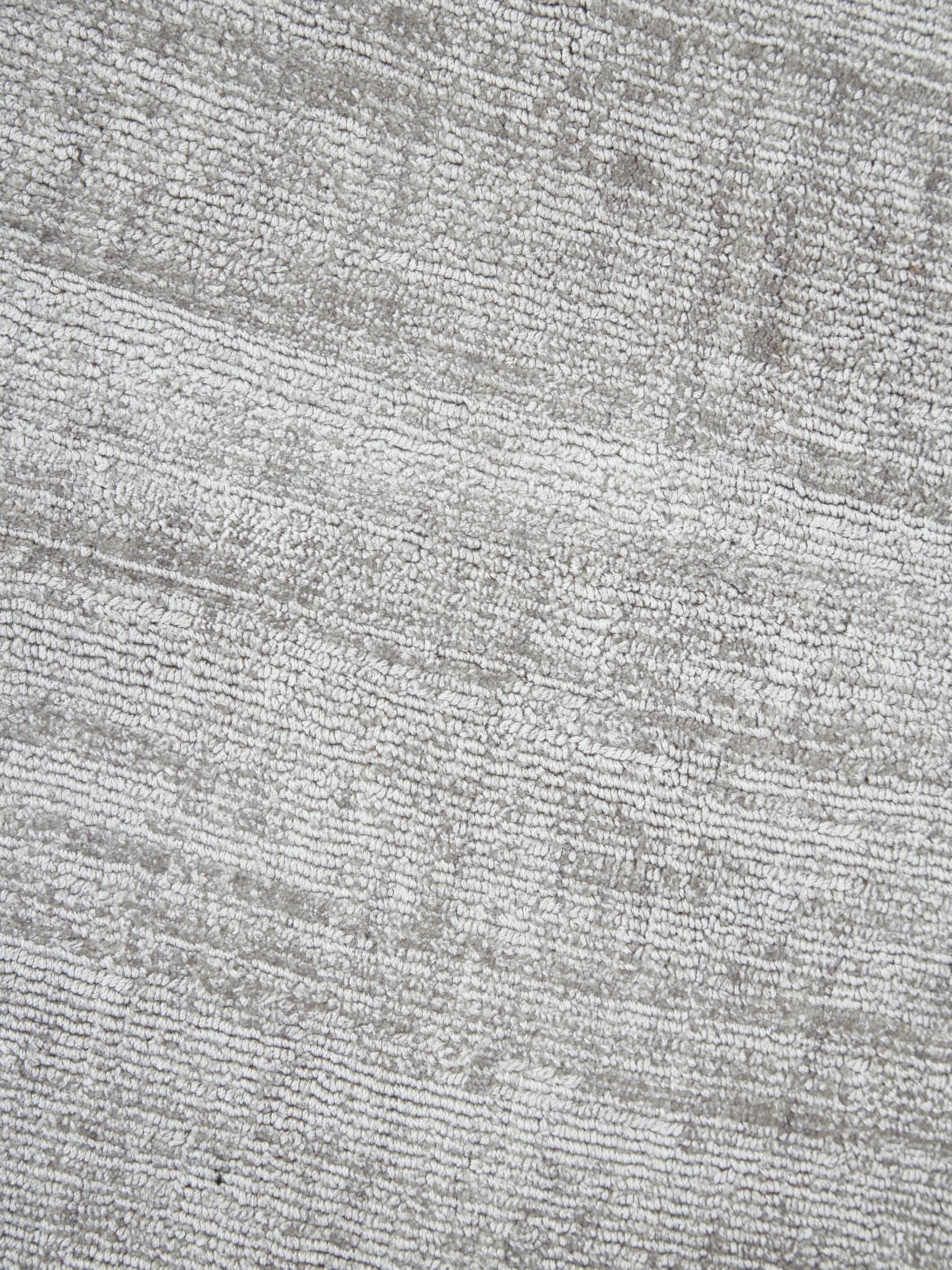 Rond viscose vloerkleed Jane, handgeweven