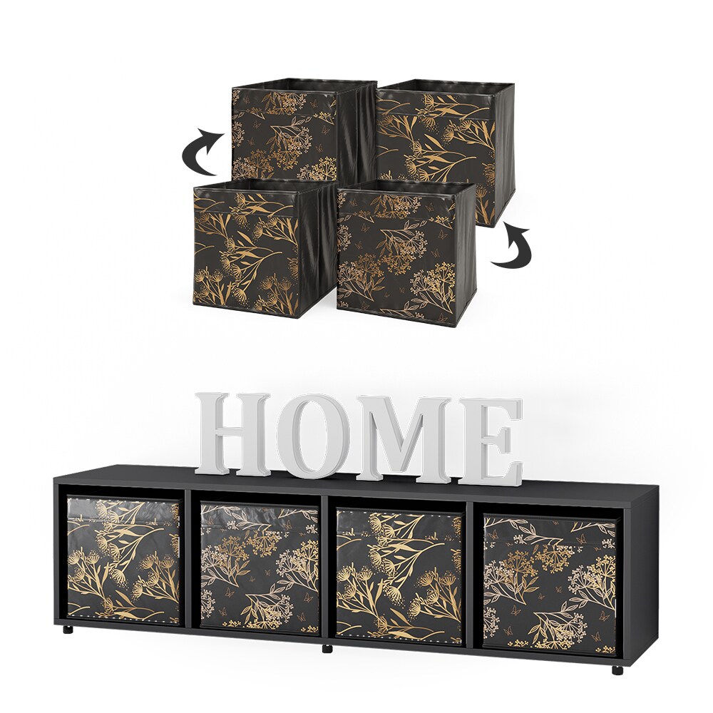 Vicco Raumteiler Würfelregal Standregal Ludus Schwarz Faltbox Wohnzimmer Regal 36x145 cm modern Ablage 4 Fächer Dekoregal Ordnerregal Aufbewahrung
