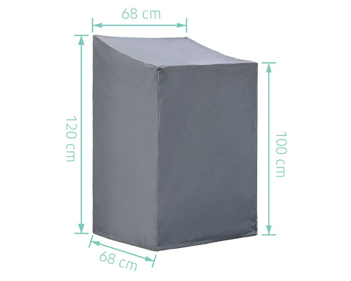 Beschermhoes voor Garden Place stapelstoel, 68 x 68 x 120 cm, grijs