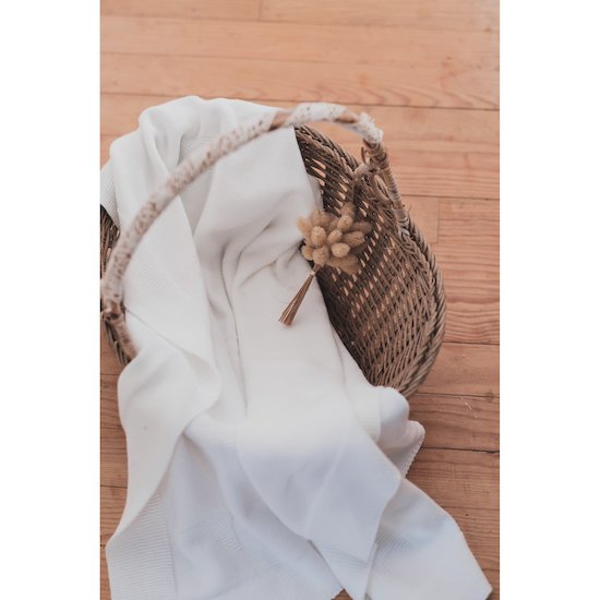 Petits chats Couverture en tricot   Blanc        de               La Manufacture de Layette