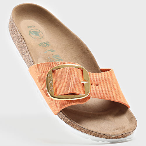 Sandales Femme Madrid Big Buckle Rivet Logo Vegan Canvas Papaya