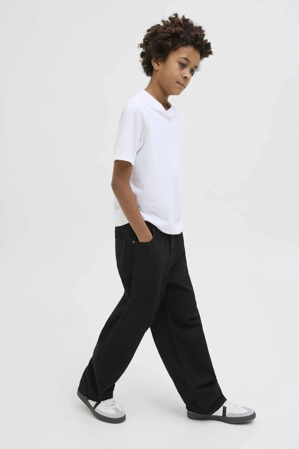 JACK & JONES JUNIOR high waist baggy jeans black denim