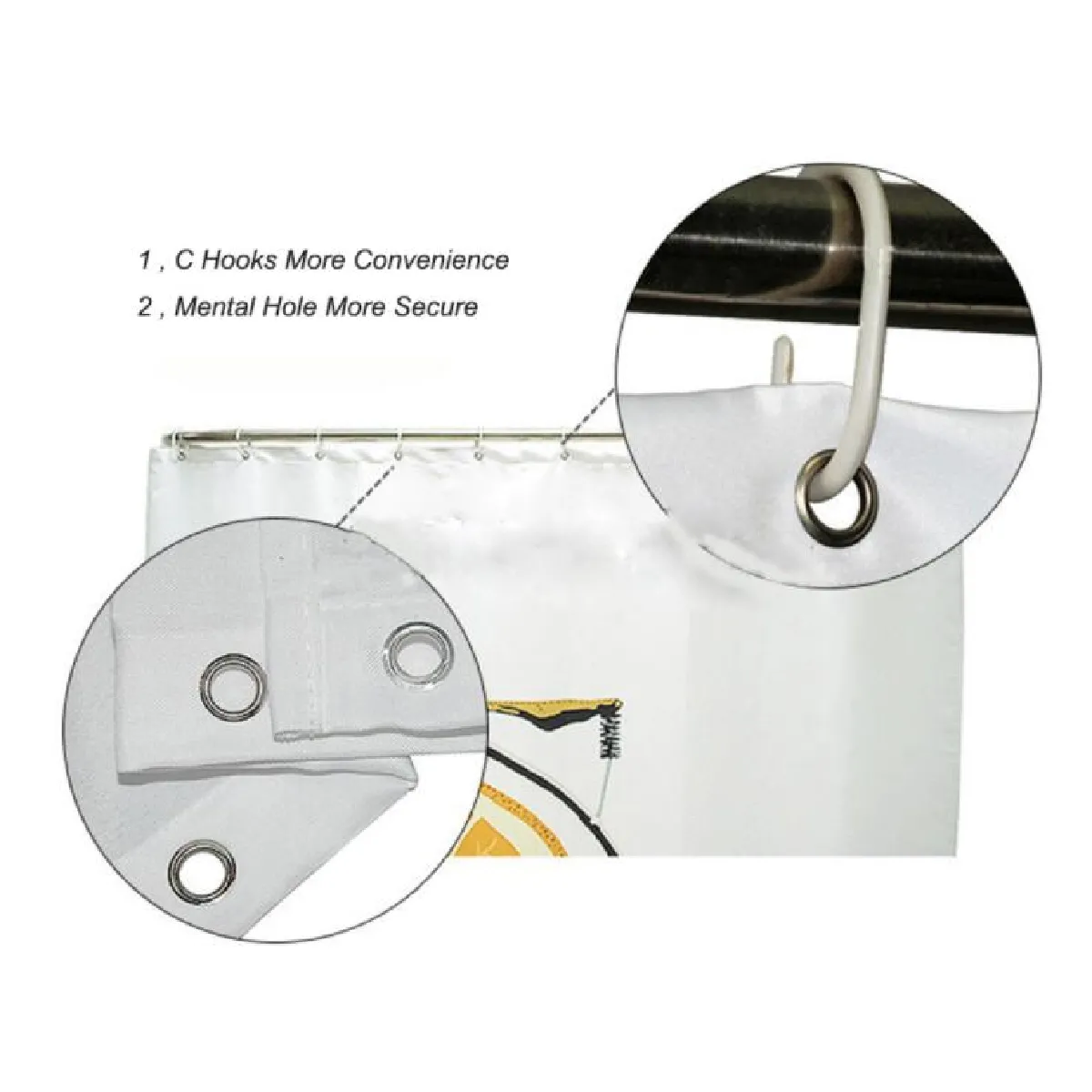 Universal Rideau de Douche Feuilles Vertes