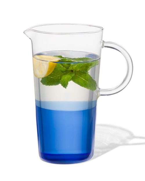 carafe 1.6L verre avec bleu