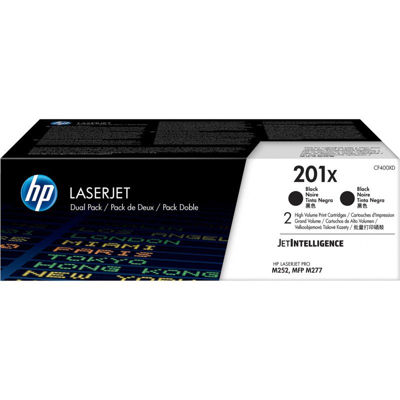 HP 201X - CF400XD Pack 2 toners haute capacité noirs