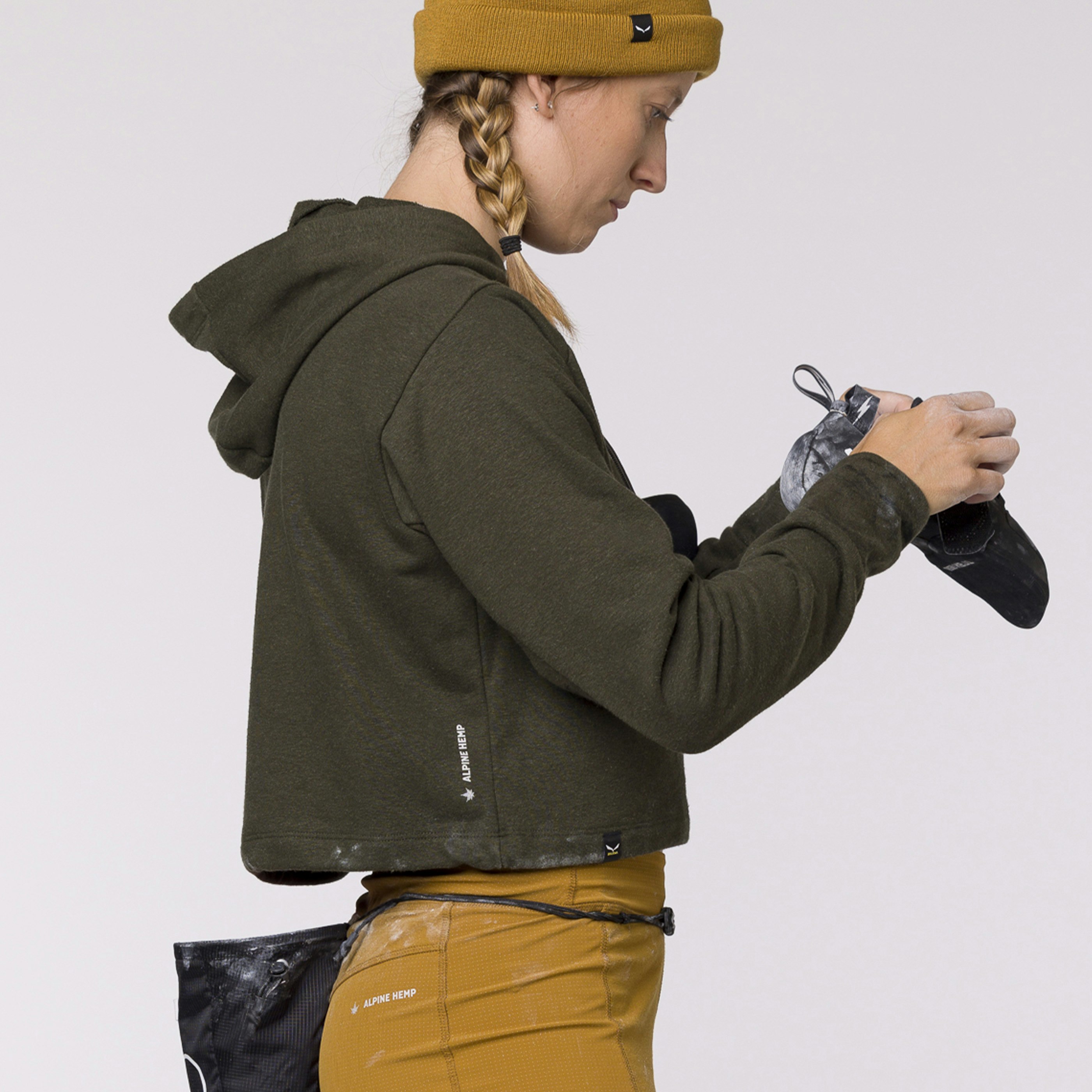 Lavaredo Hemp Cropped Kapuzenpulli Damen