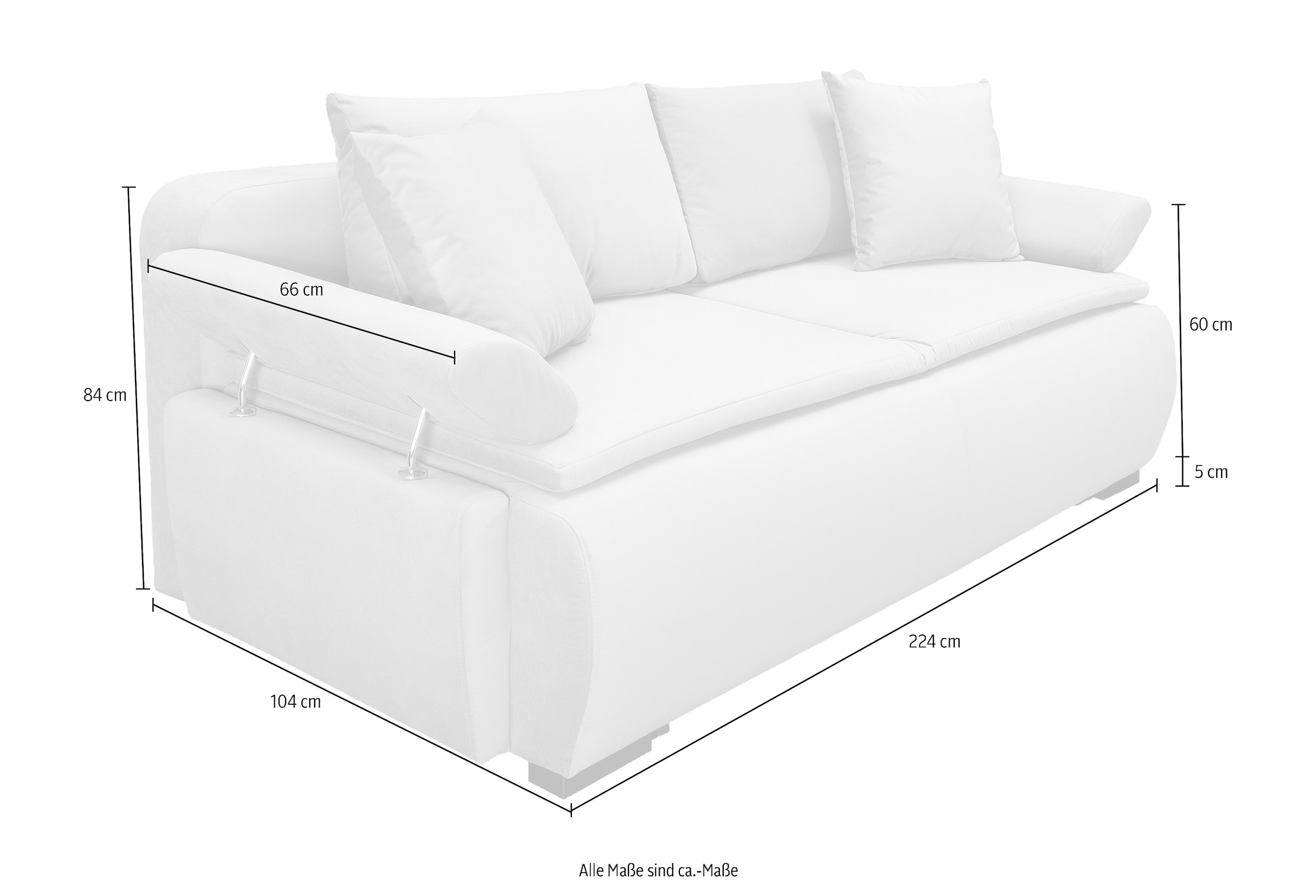 INOSIGN Schlafsofa »Romeo« mit Boxspringaufbau, Bettfunktion & Bettkasten, Dauerschlafsofa