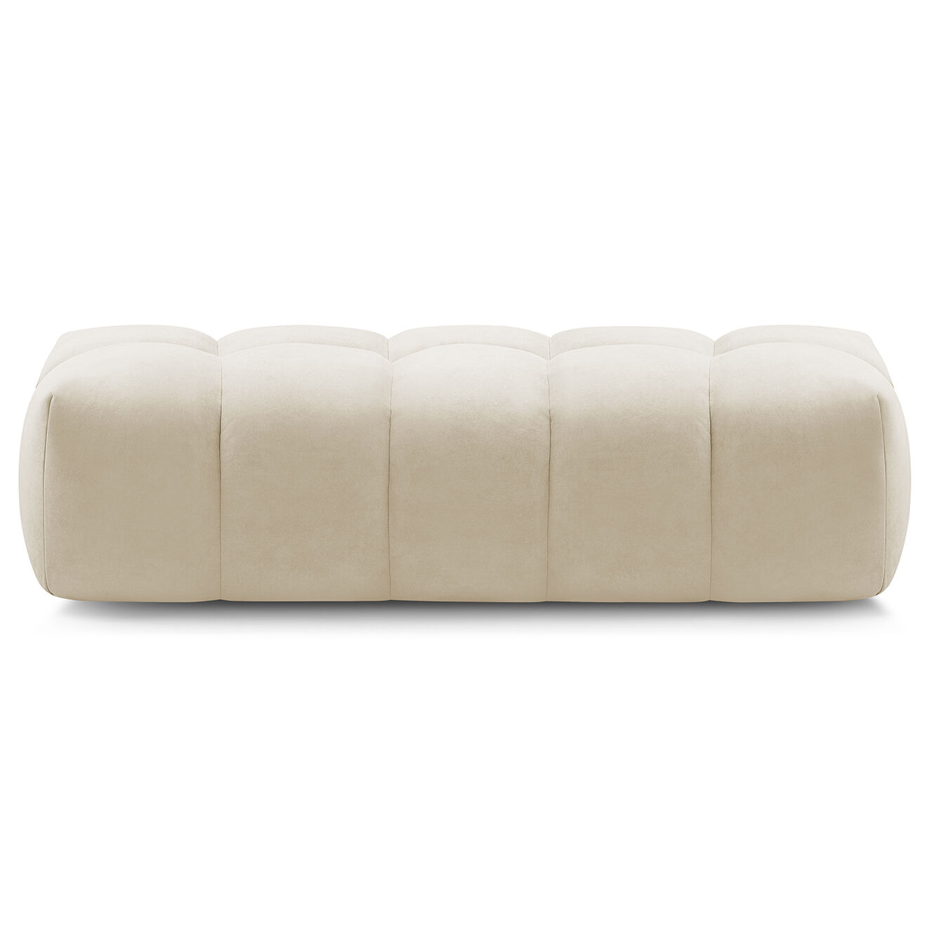 Bobochic Pouf en Velours Mont-Blanc beige - 180x66x48 cm
