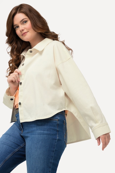 Jeans-Shirtjacke, Hemdkragen, Biobaumwolle