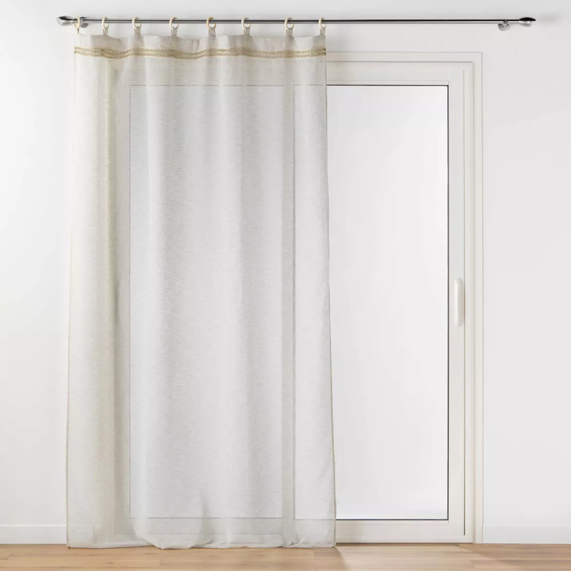 Voilage œillets bois (140 x 240 cm) Mileo Beige
