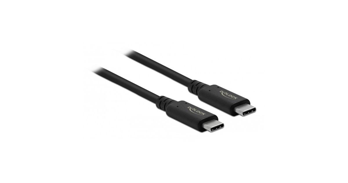 DeLOCKUSB4 40 Gbps Coaxial coax kabel  (Zwart, 0,8 meter)