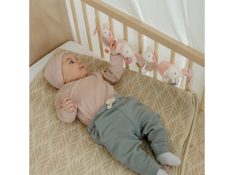 fehn Kinderwagenkette Rosa/Beige Mobile-Kette mit niedlichen Anhänger-Figuren zum flexiblen Aufhängen