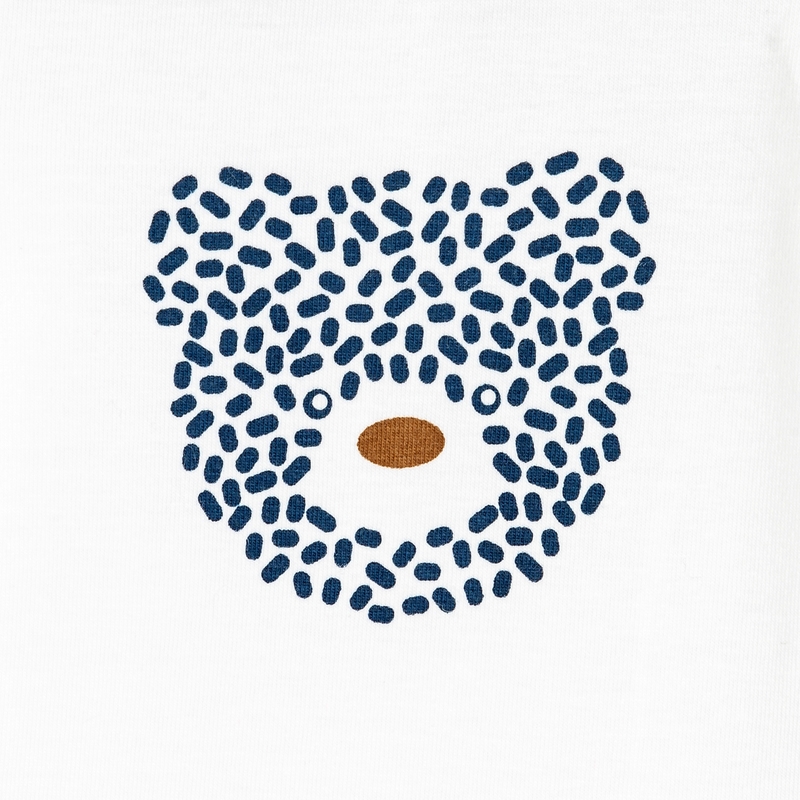 Body petit col ours et rayures (lot de 3) bleu naissance