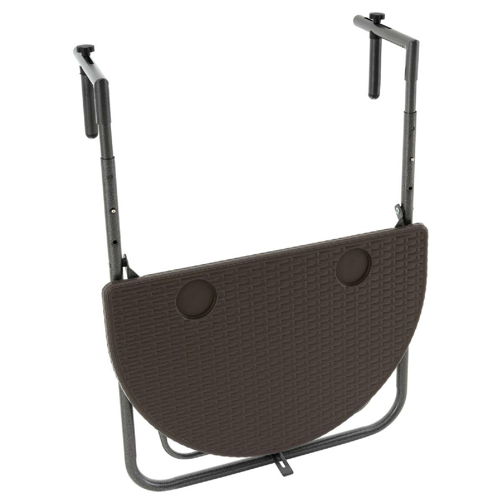 VCM Balkonhängetisch Balkontisch Wandklapptisch Hängetisch stabil 59 x40 cm braun