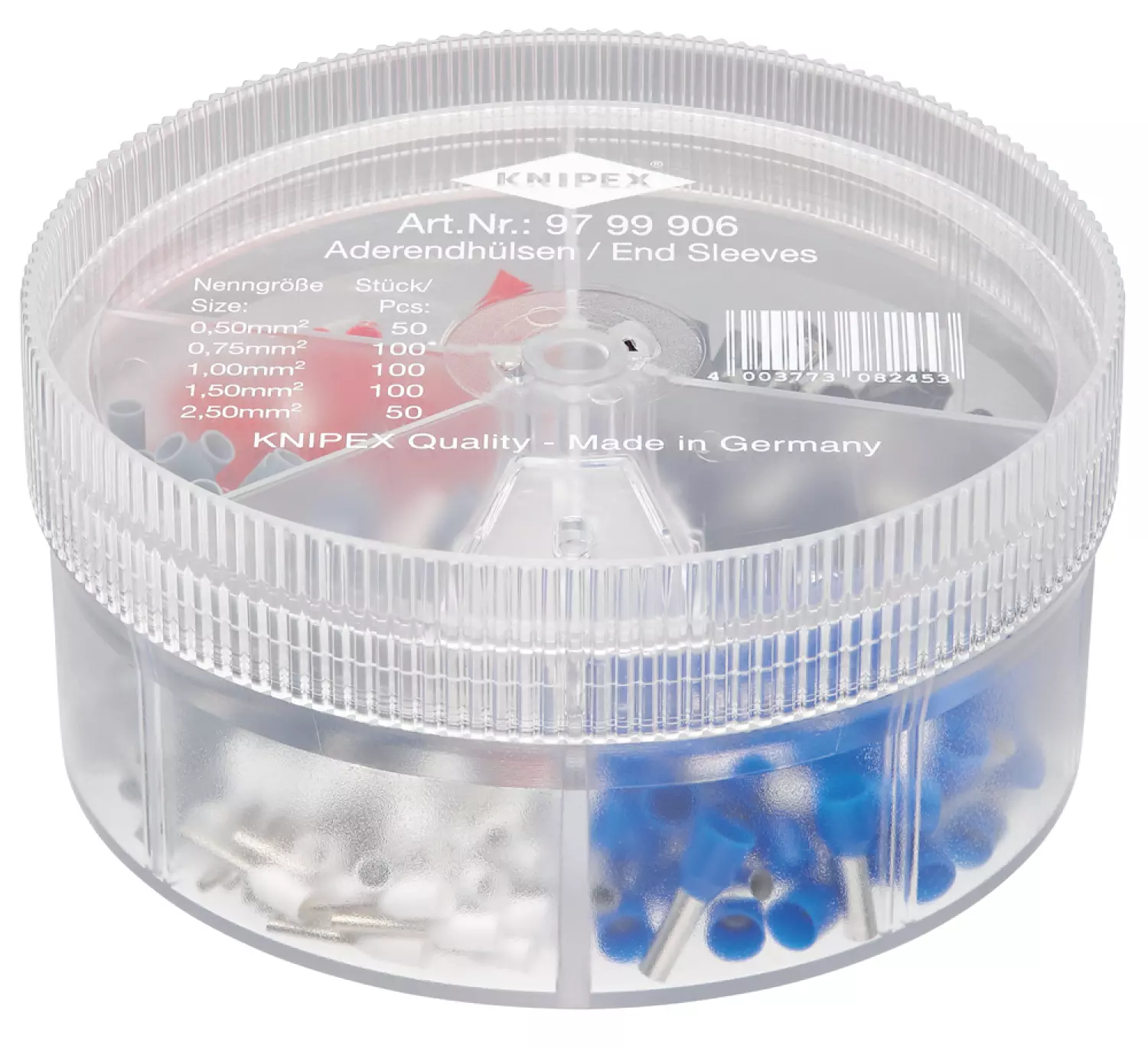 Knipex 97 99 906 Assortimentsboxen met afgestripte adereindhulzen