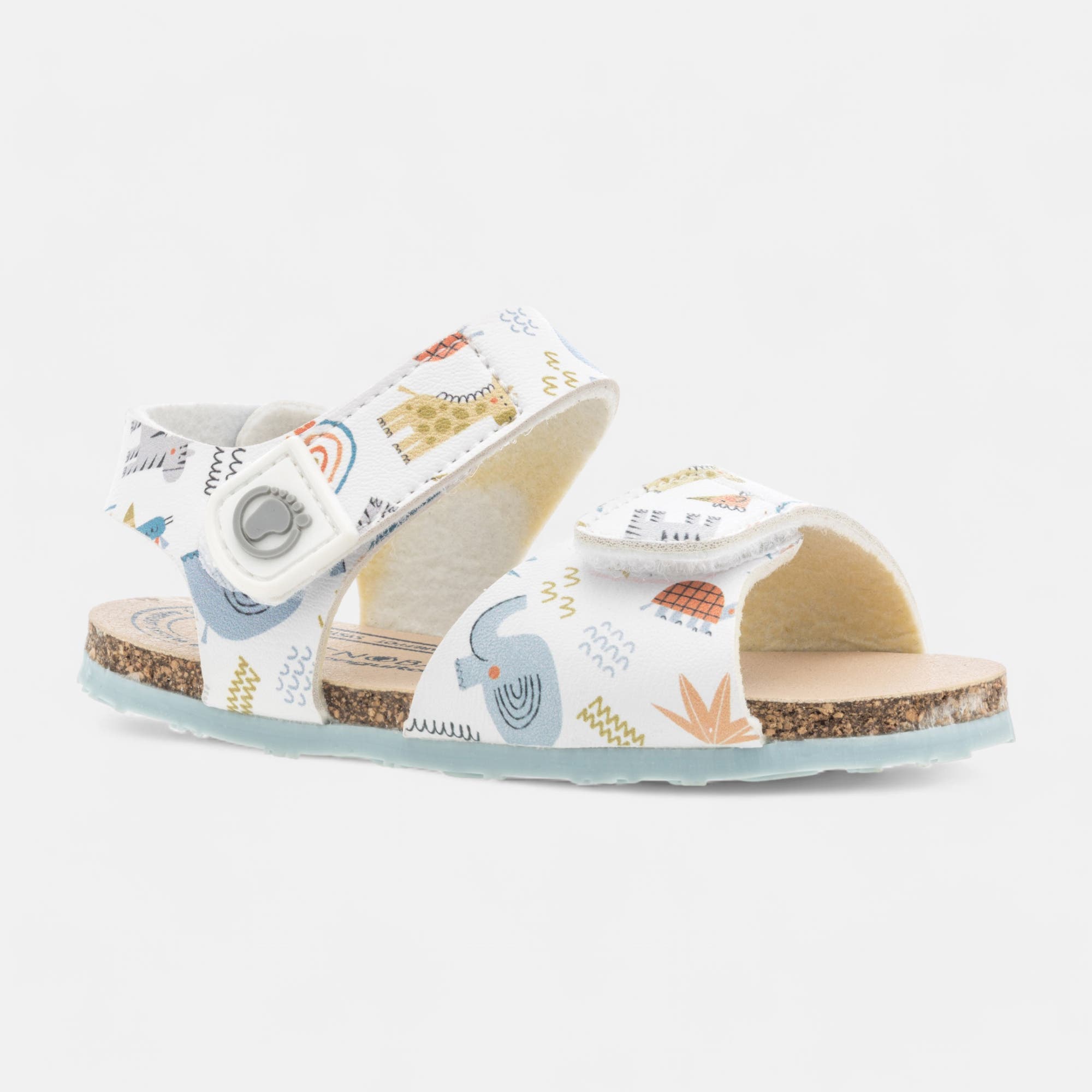 Mules semelle liège Bébé garçon blanc