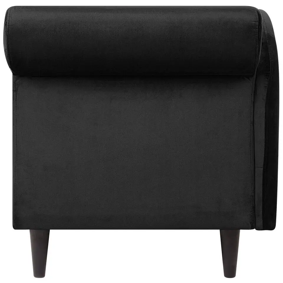 LUIRO - Chaise longue - Zwart - Rechterzijde - Fluweel